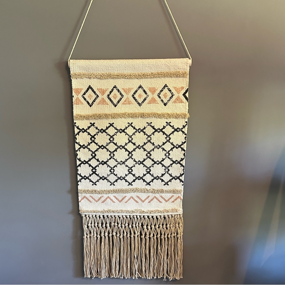 Bohemian Macrame Wall Hanging with Fringe